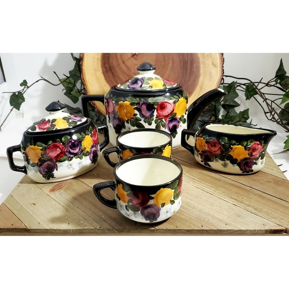 Antique Pottery Tea Set - Elmshorn Germany Pattern made from 1920 to 1930